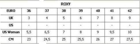 SANDAŁY ROXY # NUCANY # 2012 POMARAŃCZOWY - tabela rozmiarow roxy buty